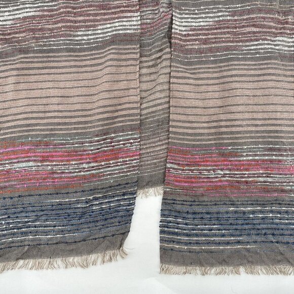Chicos OS Striped Viscose Knit Metallic Poncho Shawl Fringe NWT - Picture 4 of 8